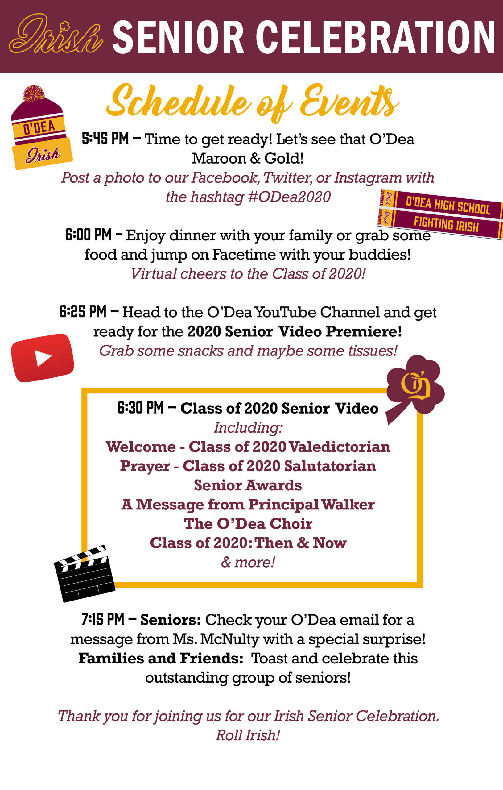 Schedule of Events Final 2 O'Dea High School O'Dea High School